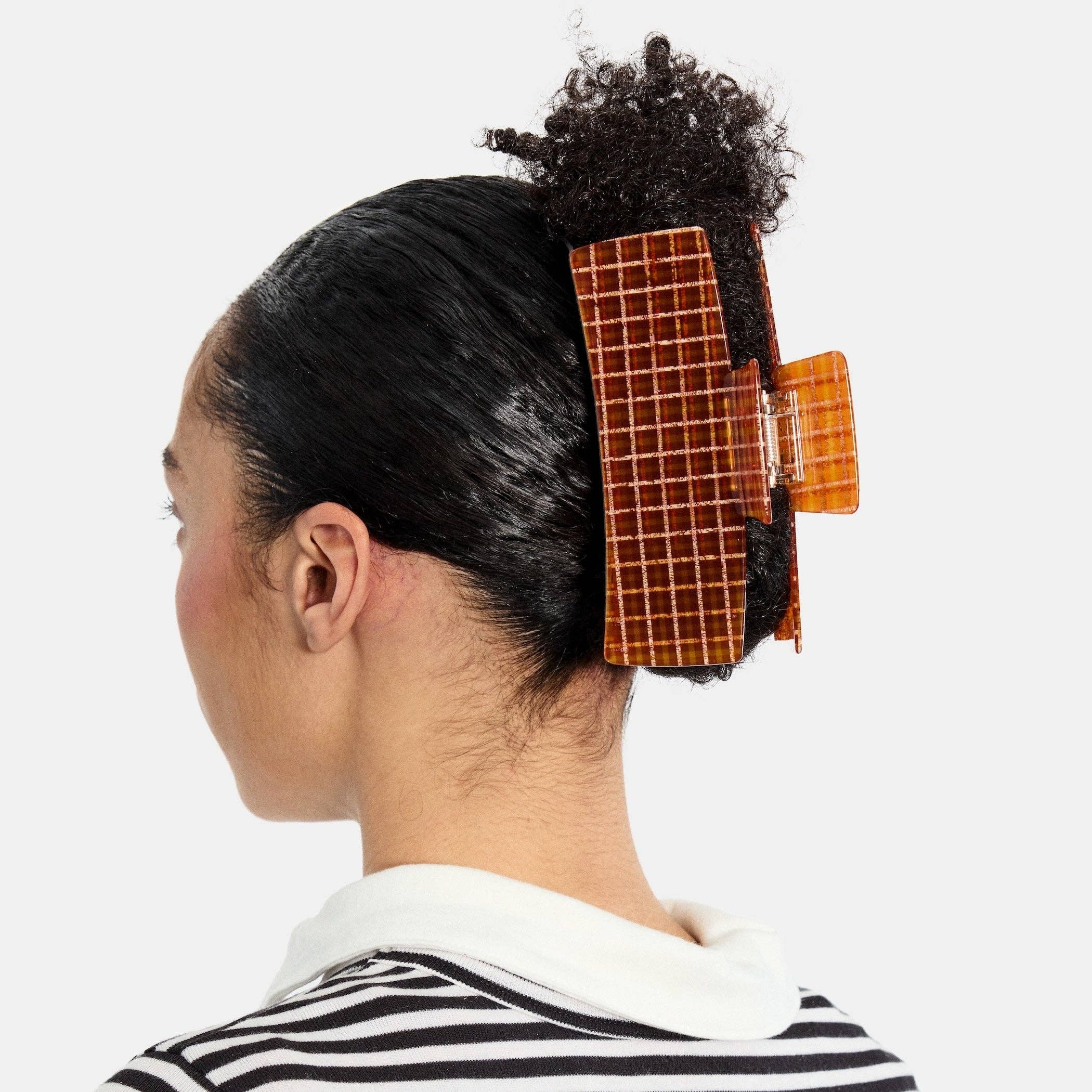 CHUNKS - Jumbo Box Claw in Caramel Plaid