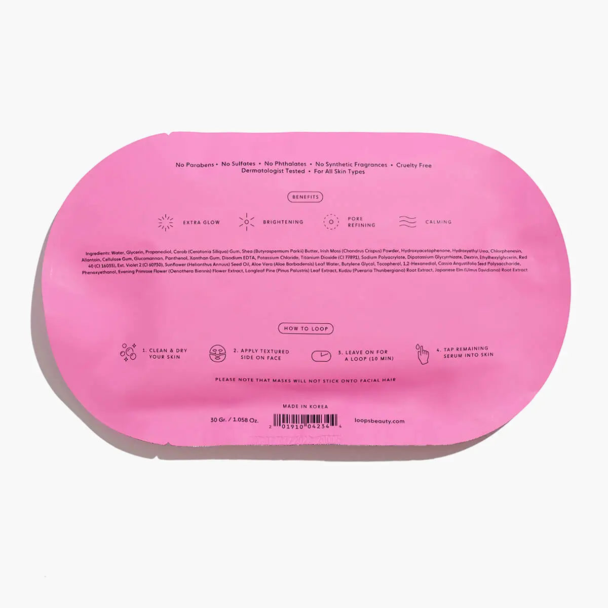 LOOPS - Double Take Glow Hydrogel Single Face Mask