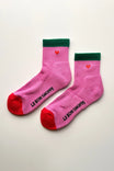 LE BON SHOPPE - Embroidered Color Block Girlfriend Socks - ROSE GREEN + HEART