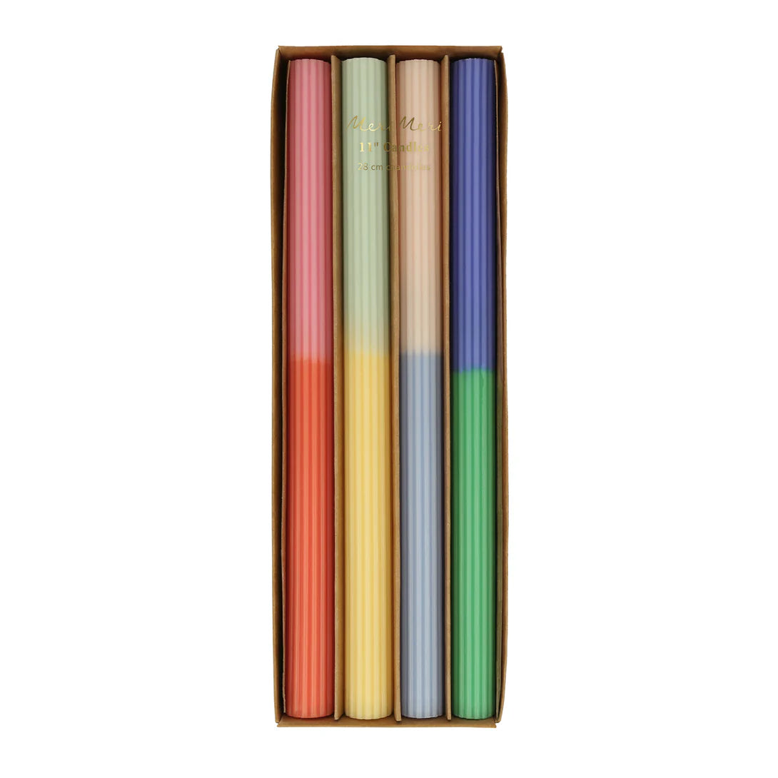 MERI MERI - Multi Block Colour Table Candles (x 4)