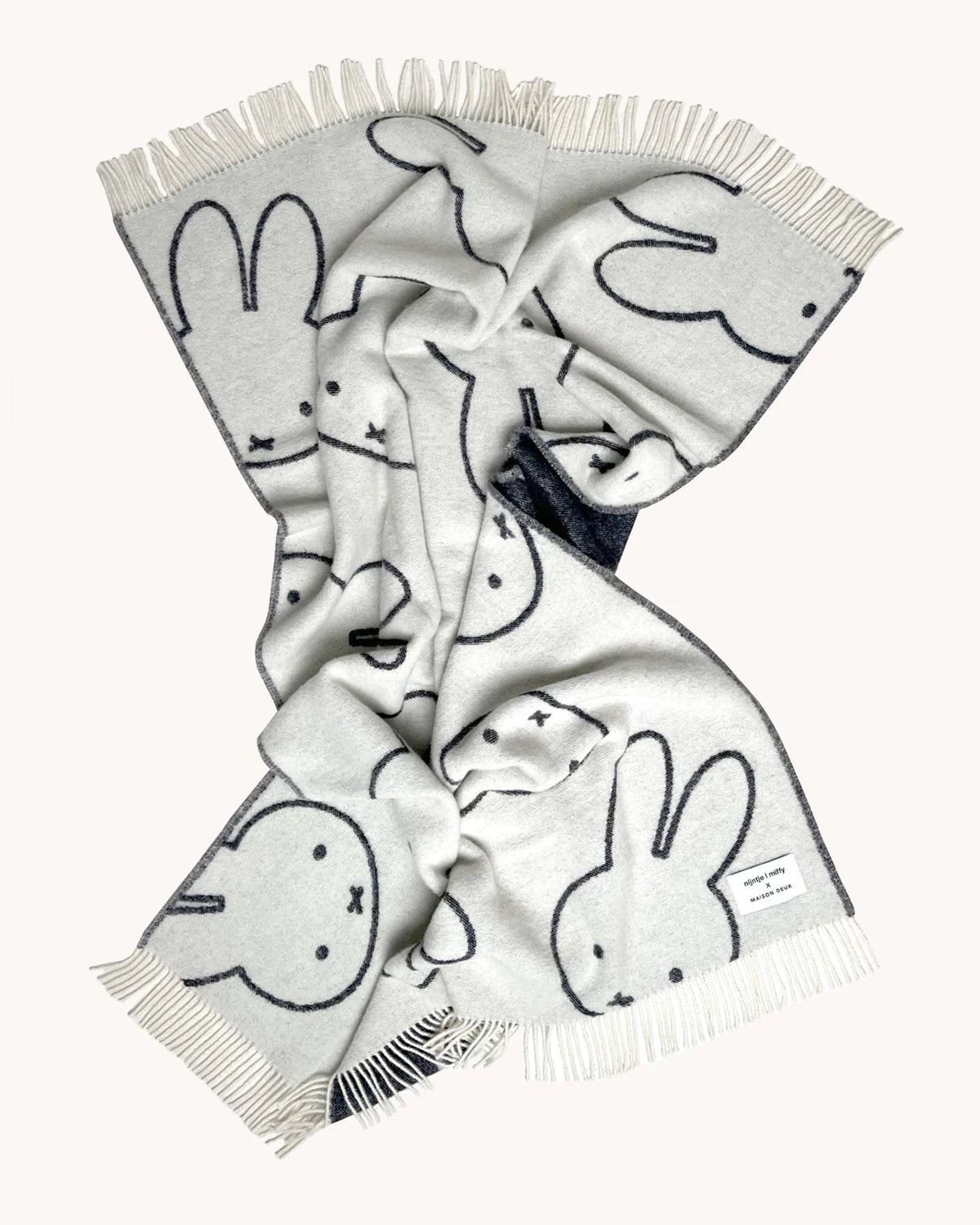MAISON DEUX - Miffy Blanket White Black