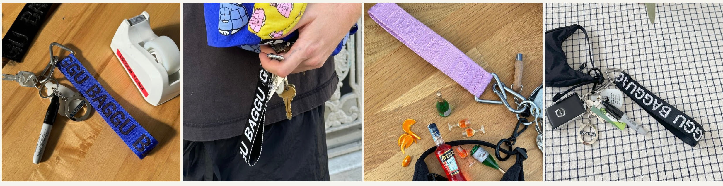 BAGGU - Logo Keychain - Lilac Happy