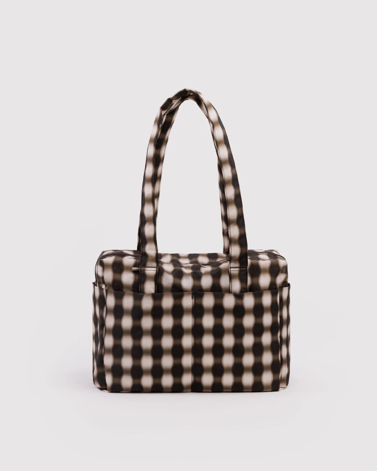 BAGGU - Everyday Cloud Bag - Blurred Gingham Brown