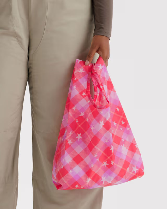 BAGGU - Baby Bag - Pink Star Plaid