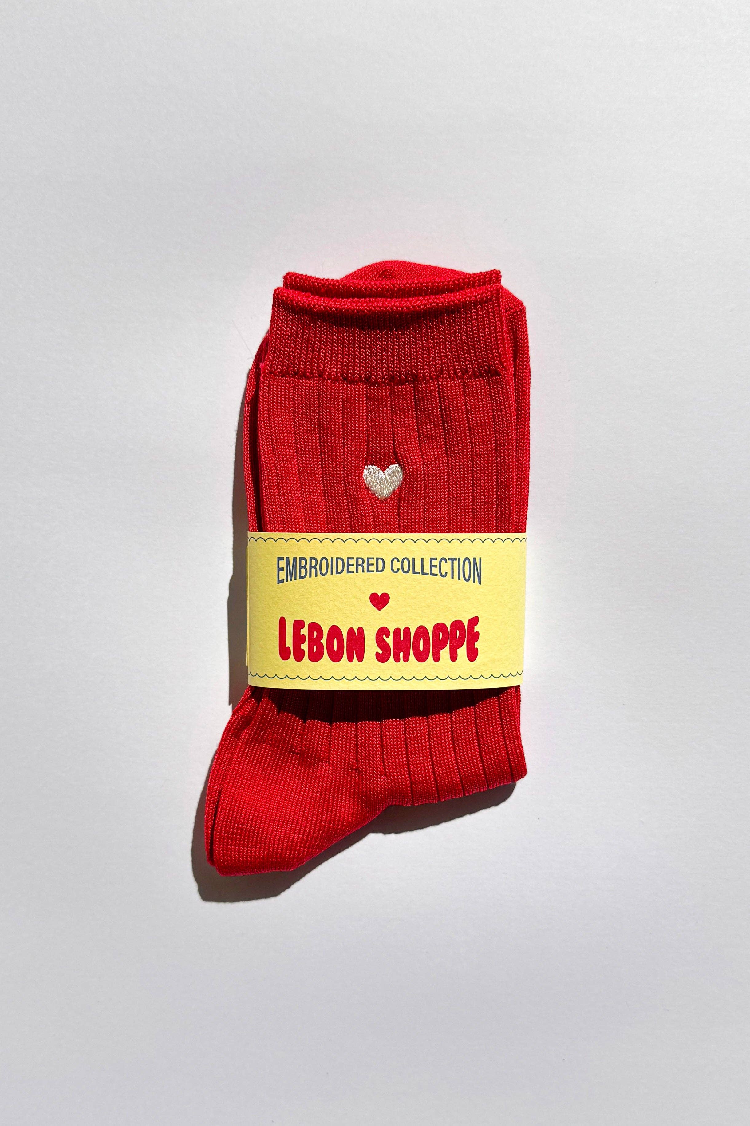 Le Bon Shoppe - Embroidered Her Socks - MC Cotton (wholesale)