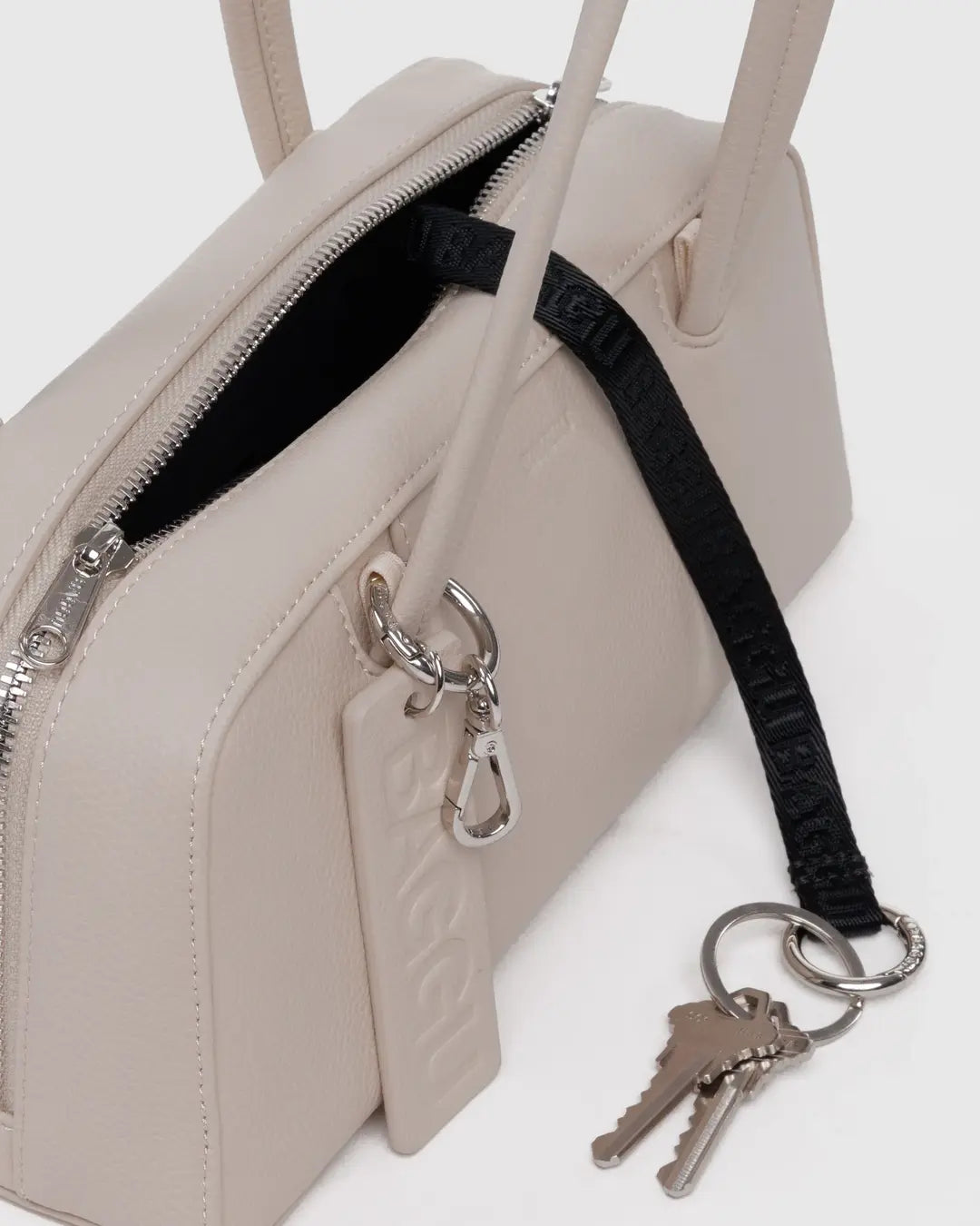 BAGGU - Small Recycled Leather Bowler Bag - Stone