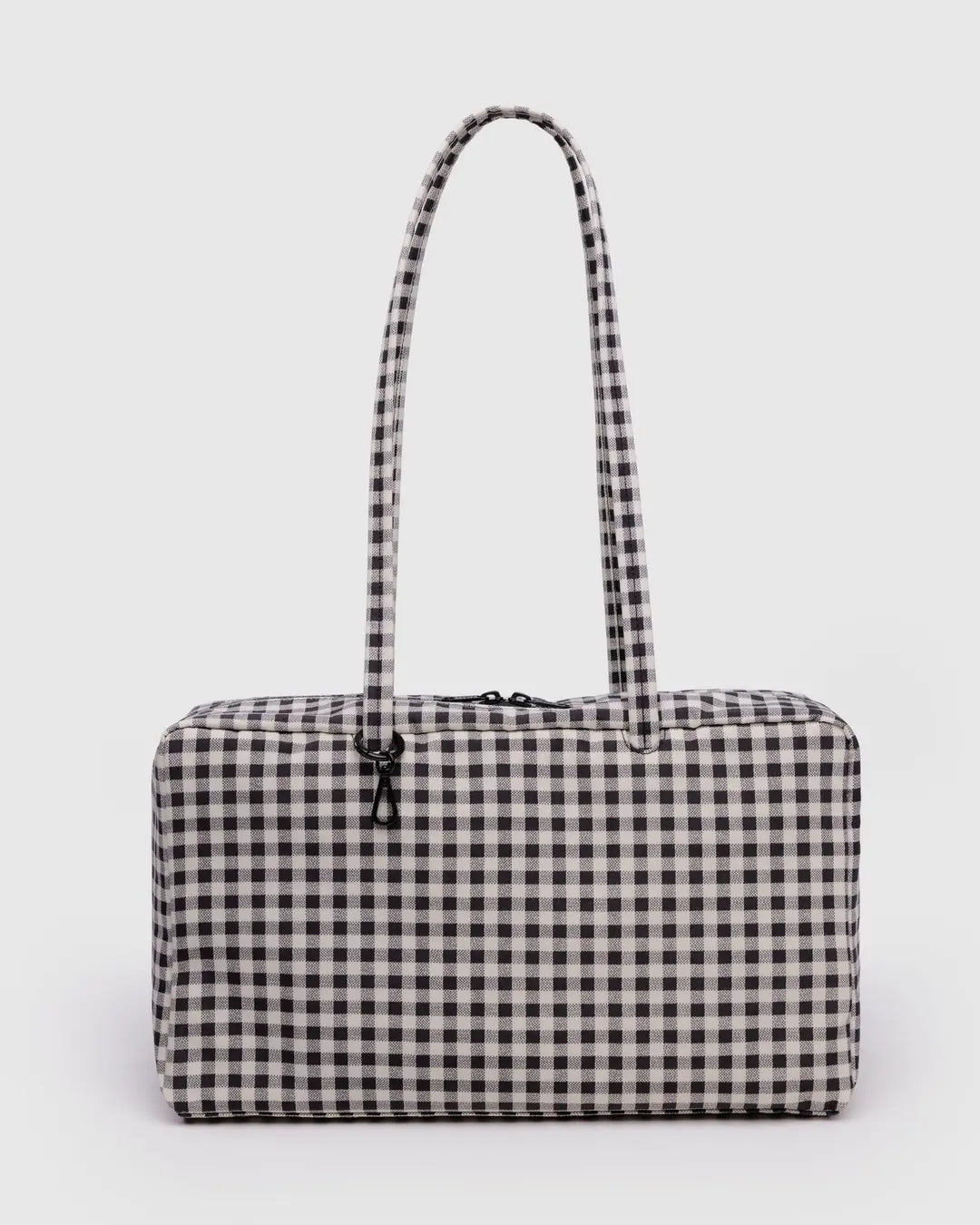 BAGGU Medium Nylon Bowler Bag - Black & White Gingham