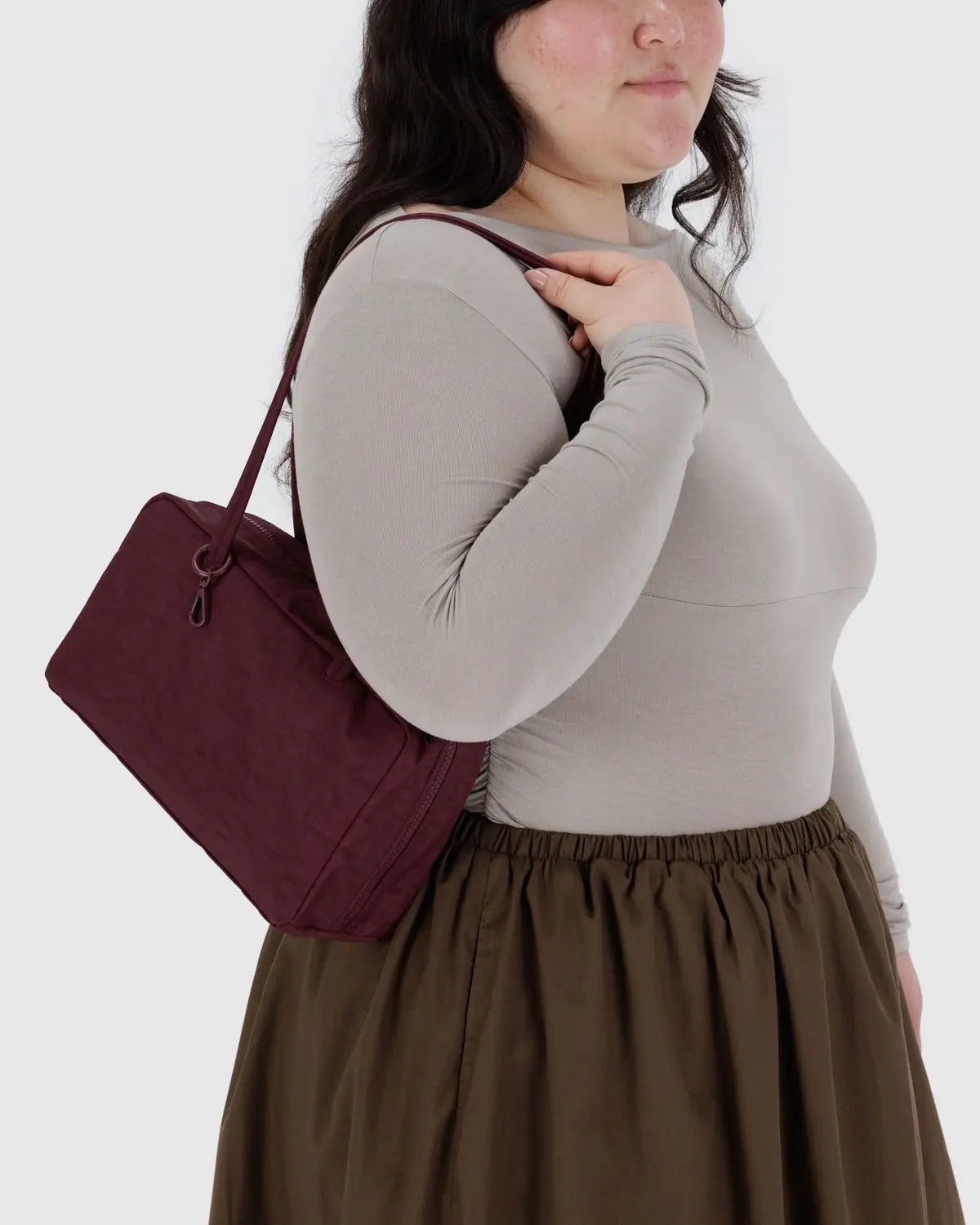 BAGGU - Nylon Bowler Bag - Mahogany