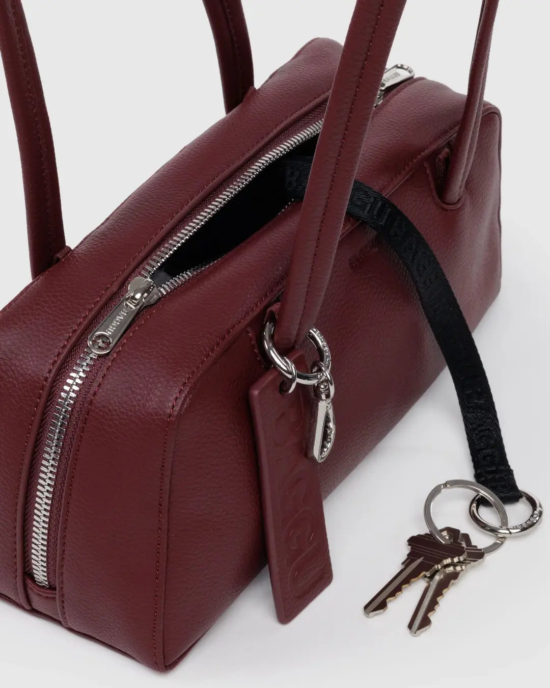 BAGGU - Recycled Leather Bowler Bag - Mahogany