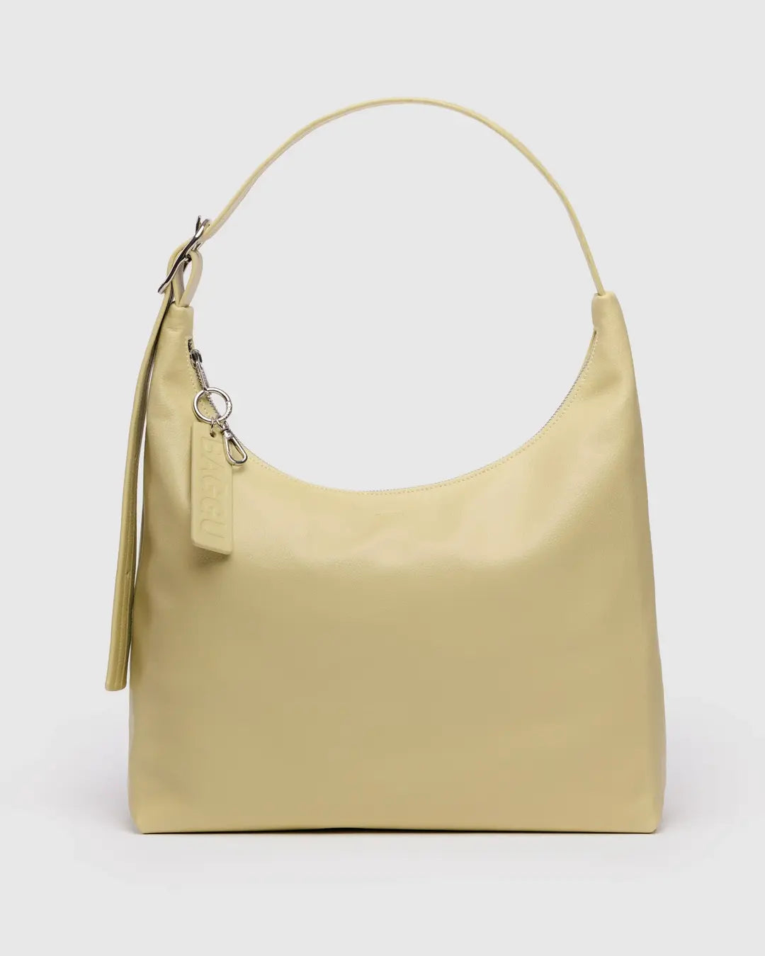 BAGGU- Recycled Leather Shoulder Bag - Straw