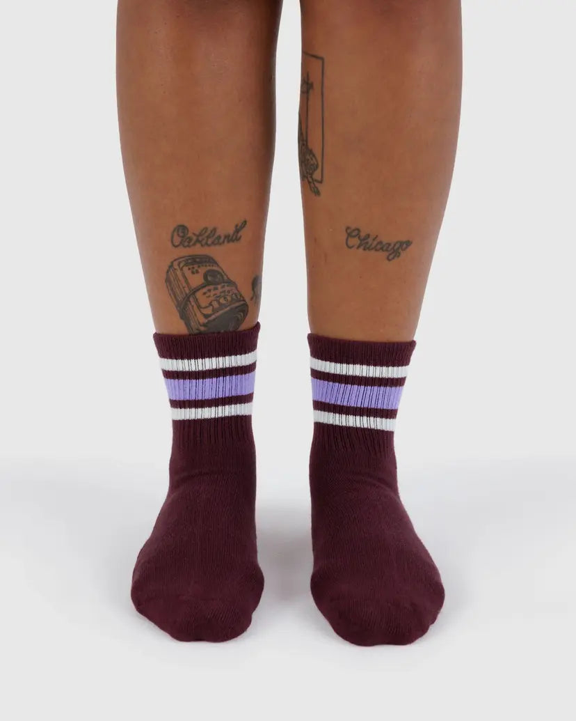 BAGGU - Ribbed Sock - Mahogany Stripe
