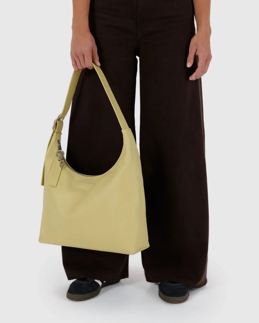 BAGGU- Recycled Leather Shoulder Bag - Straw