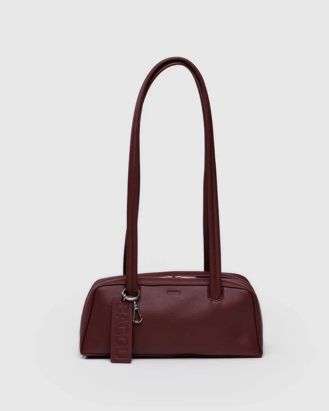 BAGGU - Small Recycled Leather Bowler Bag - Mahogany