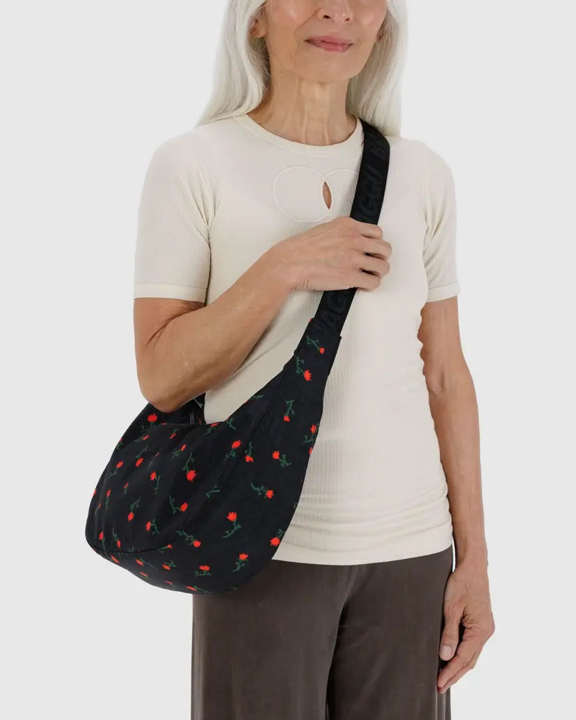 BAGGU - Medium Nylon Crescent Bag - Painted Wildflower