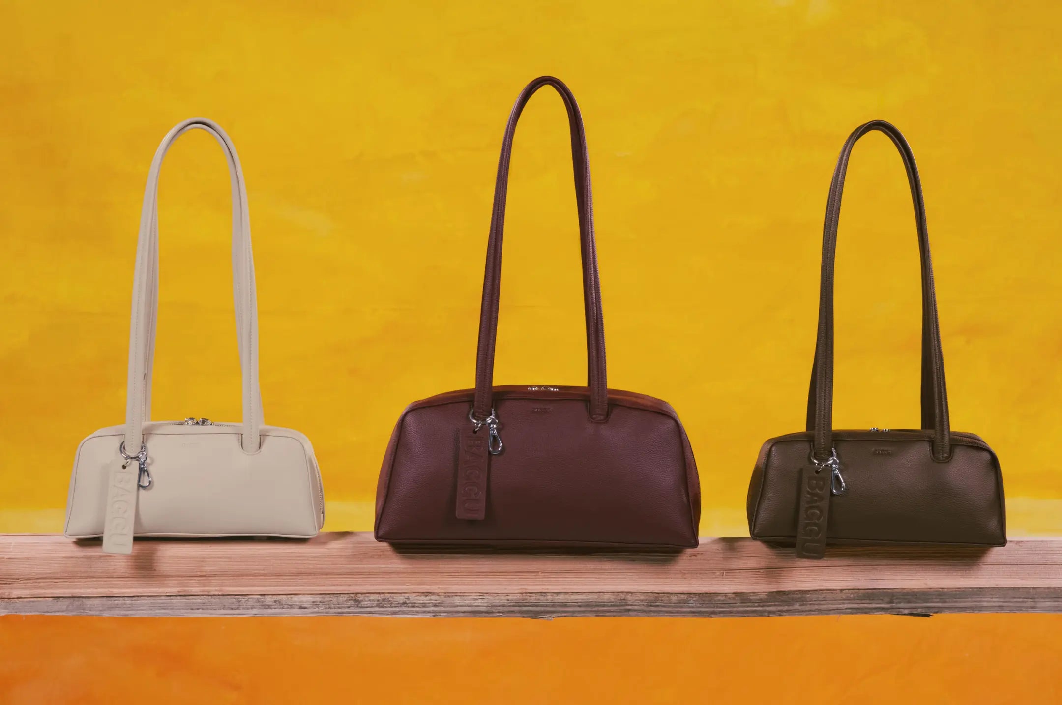 BAGGU - Recycled Leather Bowler Bag - Mahogany