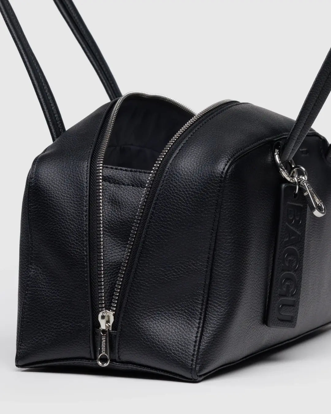 BAGGU - Recycled Leather Bowler Bag - Black