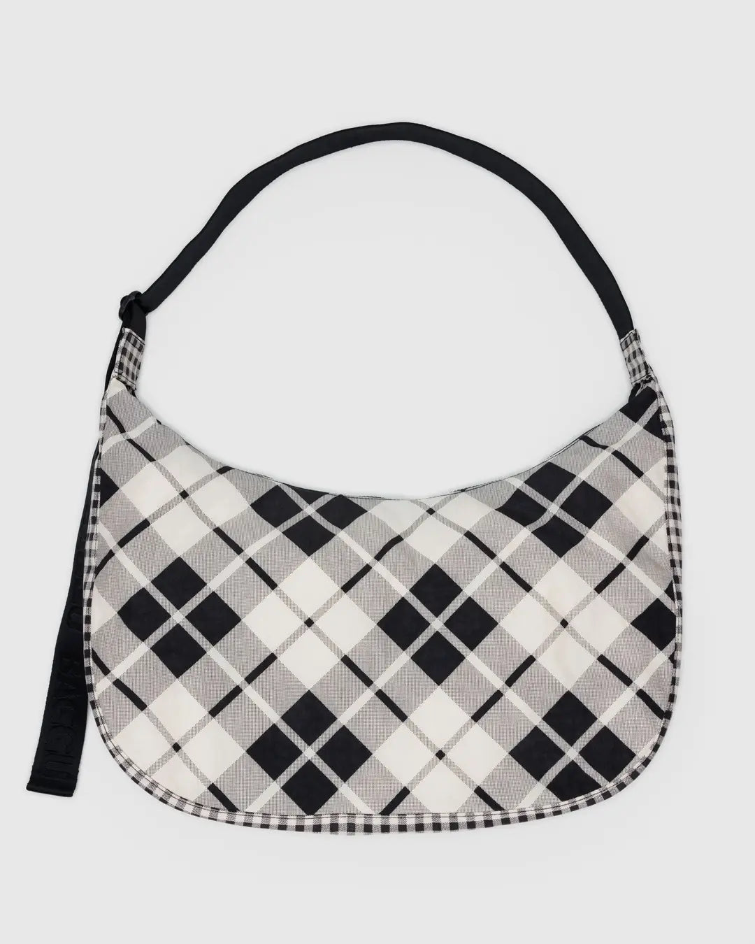 BAGGU- Large Nylon Crescent Bag - Mixed Plaid
