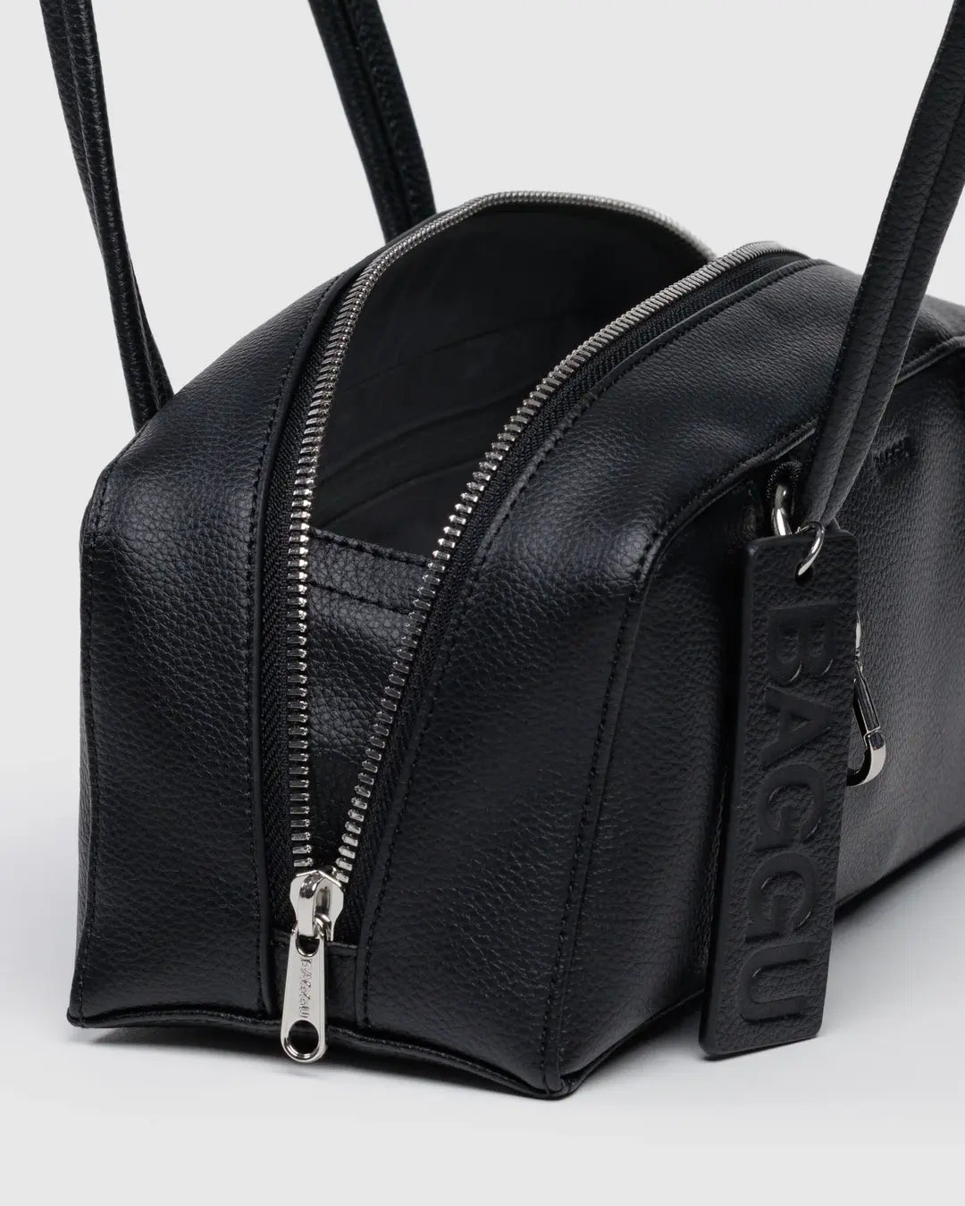 BAGGU - Small Recycled Leather Bowler Bag - Black