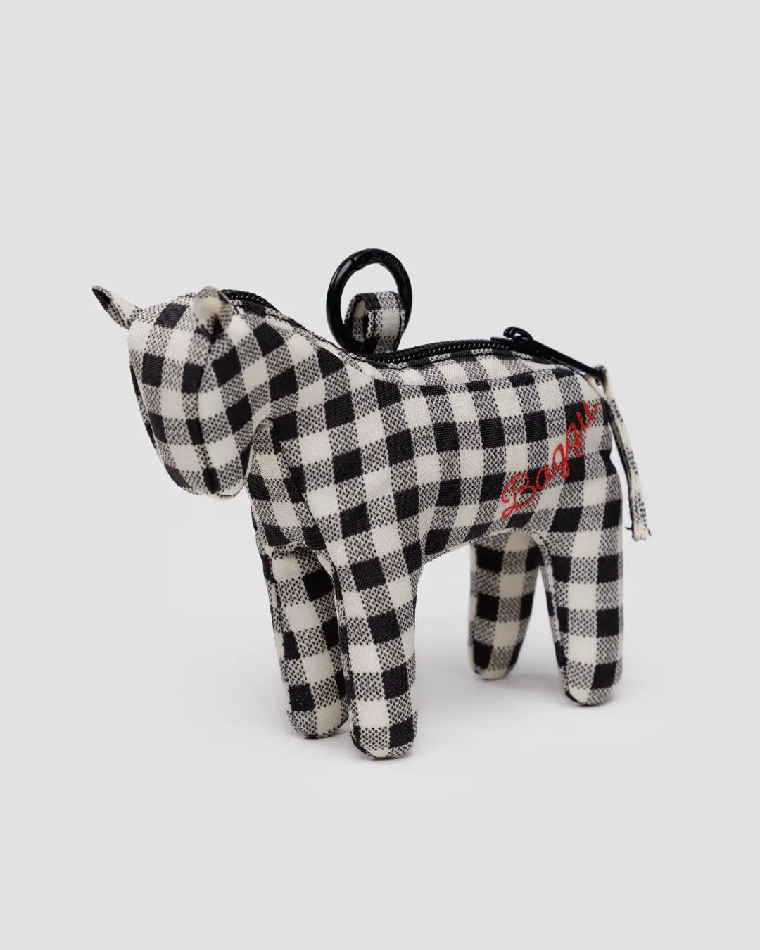 BAGGU - Horse Charm - Black & White Gingham