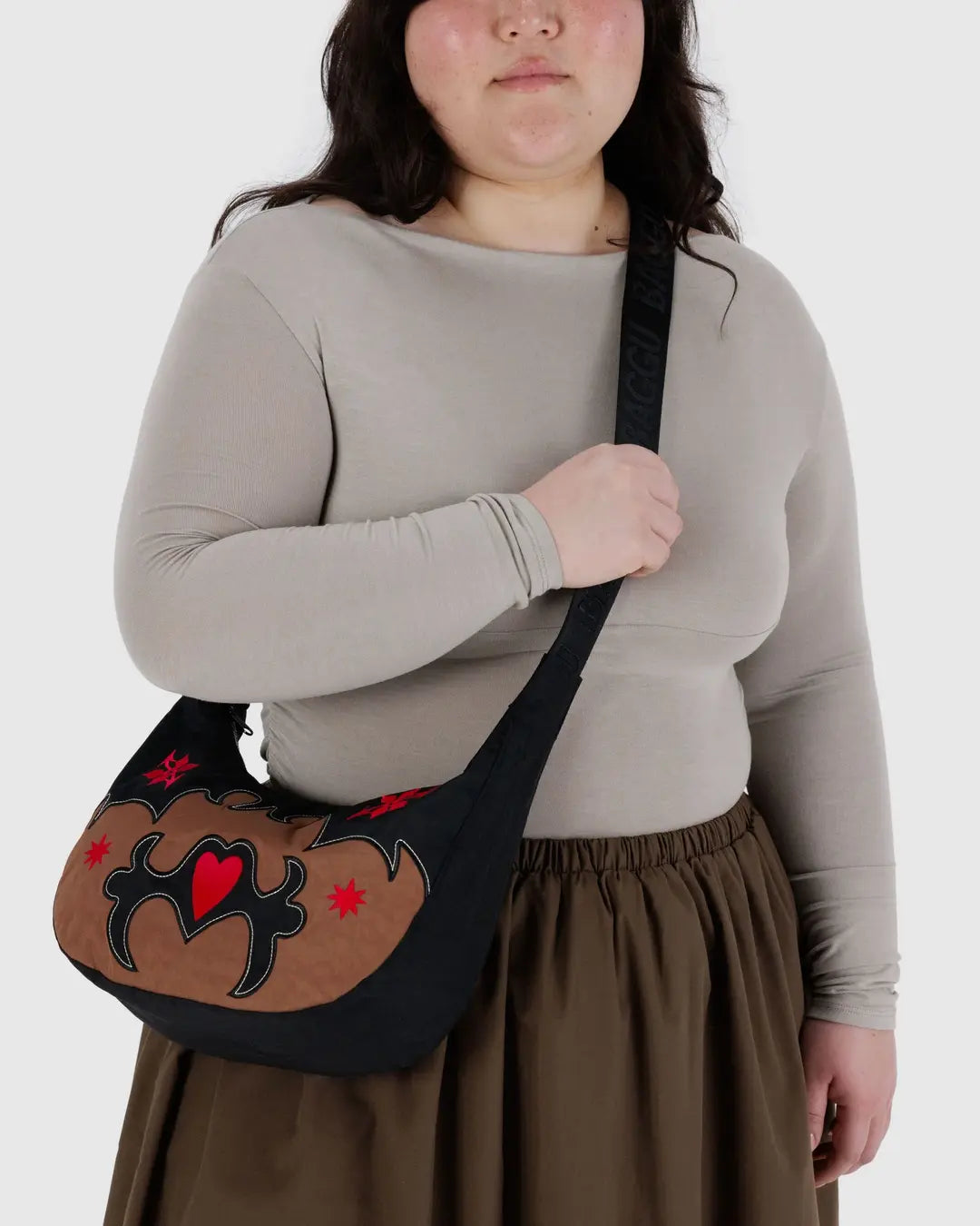 BAGGU - Medium Nylon Crescent - Western Appliqué