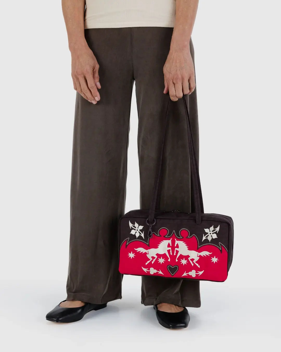 BAGGU - Nylon Bowler Bag - Western Appliqué