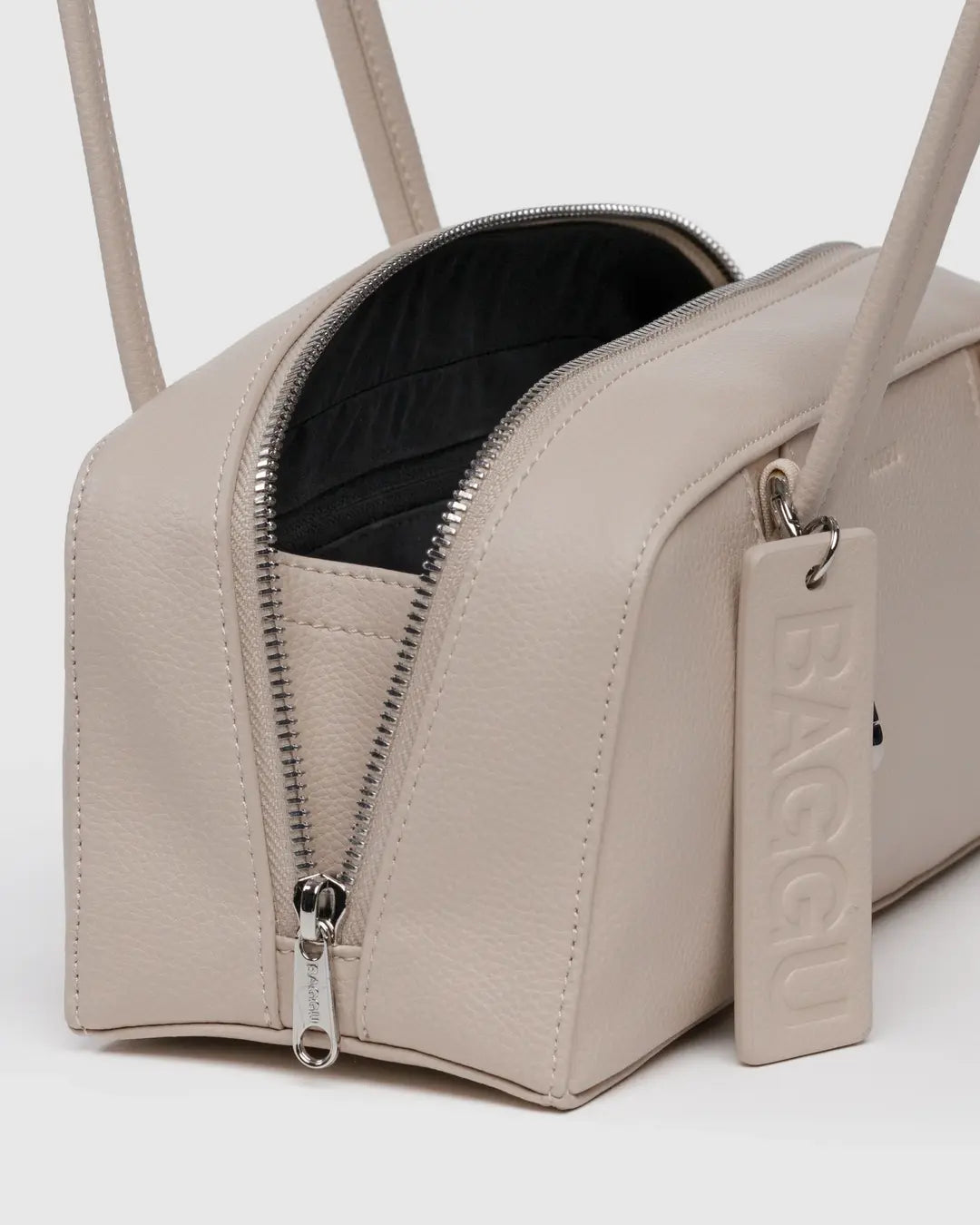 BAGGU - Small Recycled Leather Bowler Bag - Stone