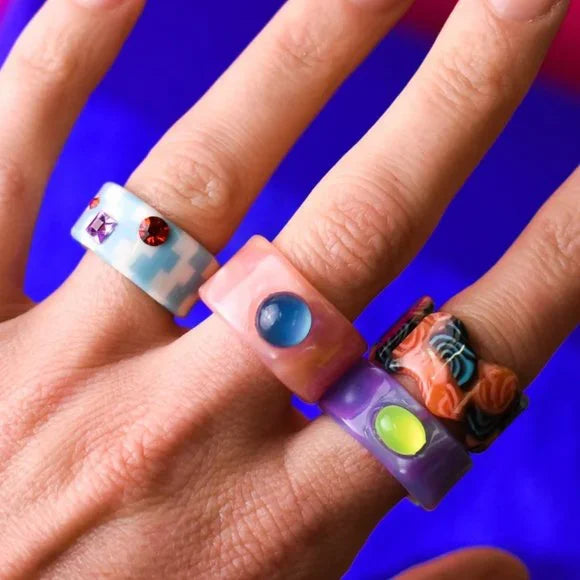 CHUNKS Acetate Adjustable Ring