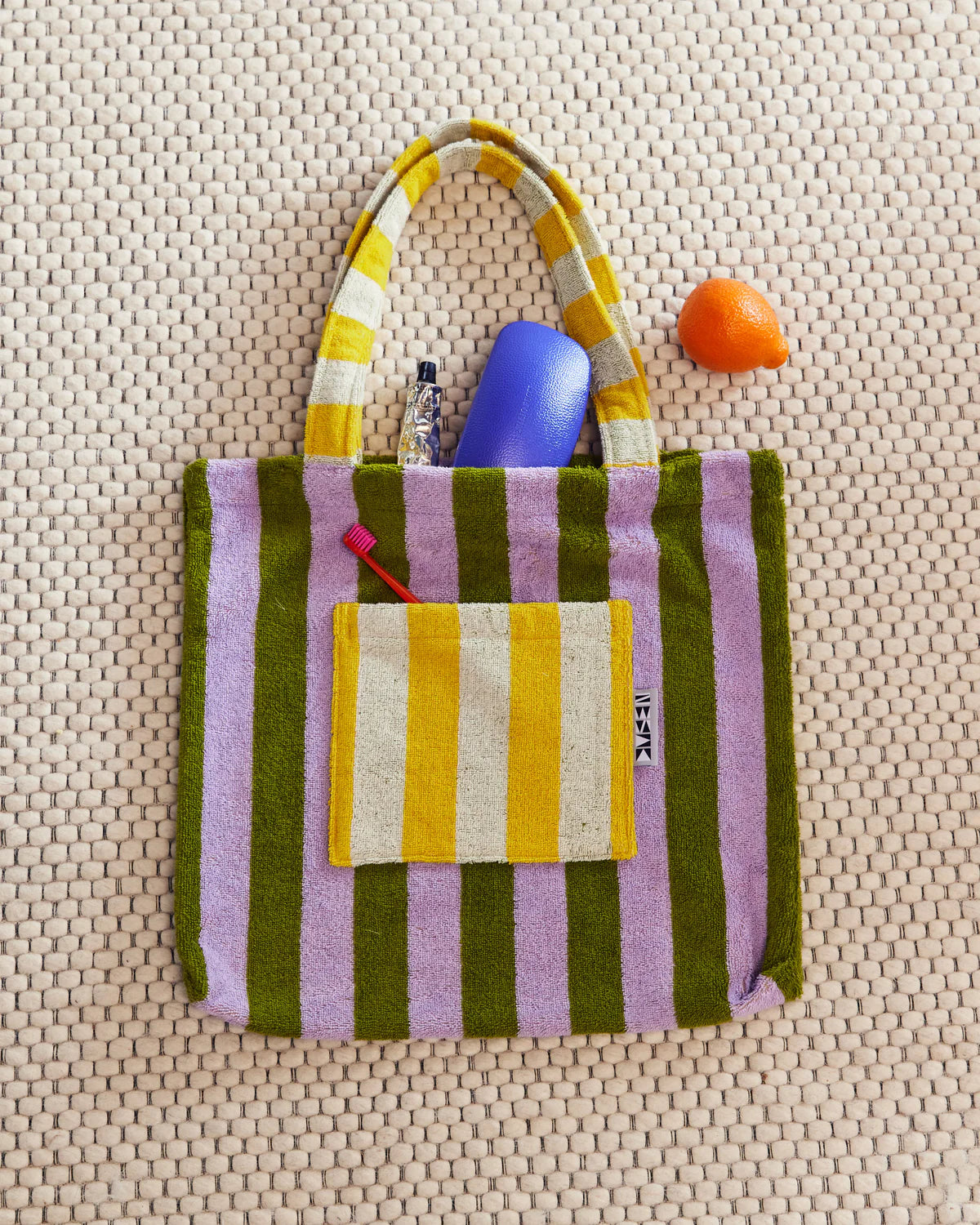 DUSEN DUSEN Terrycloth Tote Bag | Sea Stripe Tote bag Dusen Dusen   