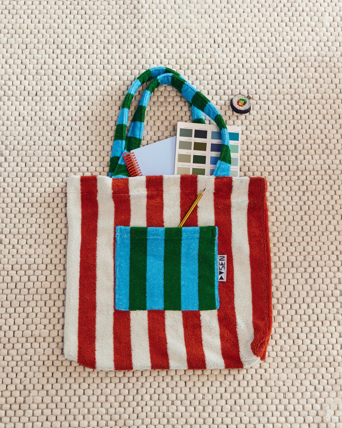 DUSEN DUSEN Terrycloth Tote Bag | Field Stripe Tote bag Dusen Dusen   