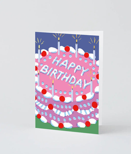 WRAP - Happy Birthday Icing cake Greeting & Note Cards Wrap   