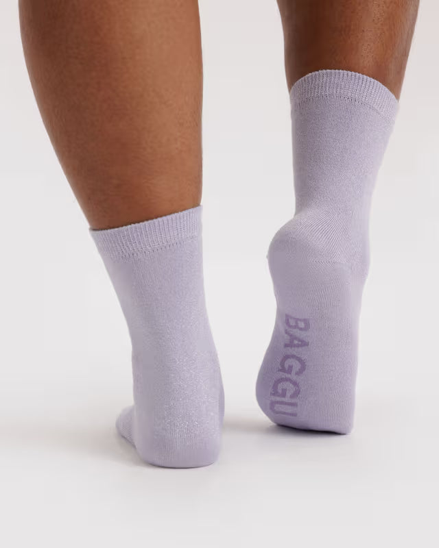 BAGGU Crew Sock - Lilac Metallic