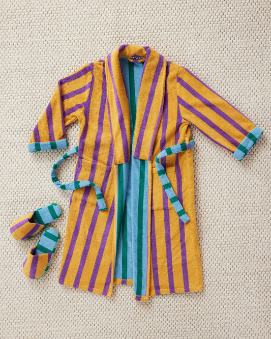 DUSEN DUSEN Ronnie Stripe Bath Robe bath robe Dusen Dusen S  