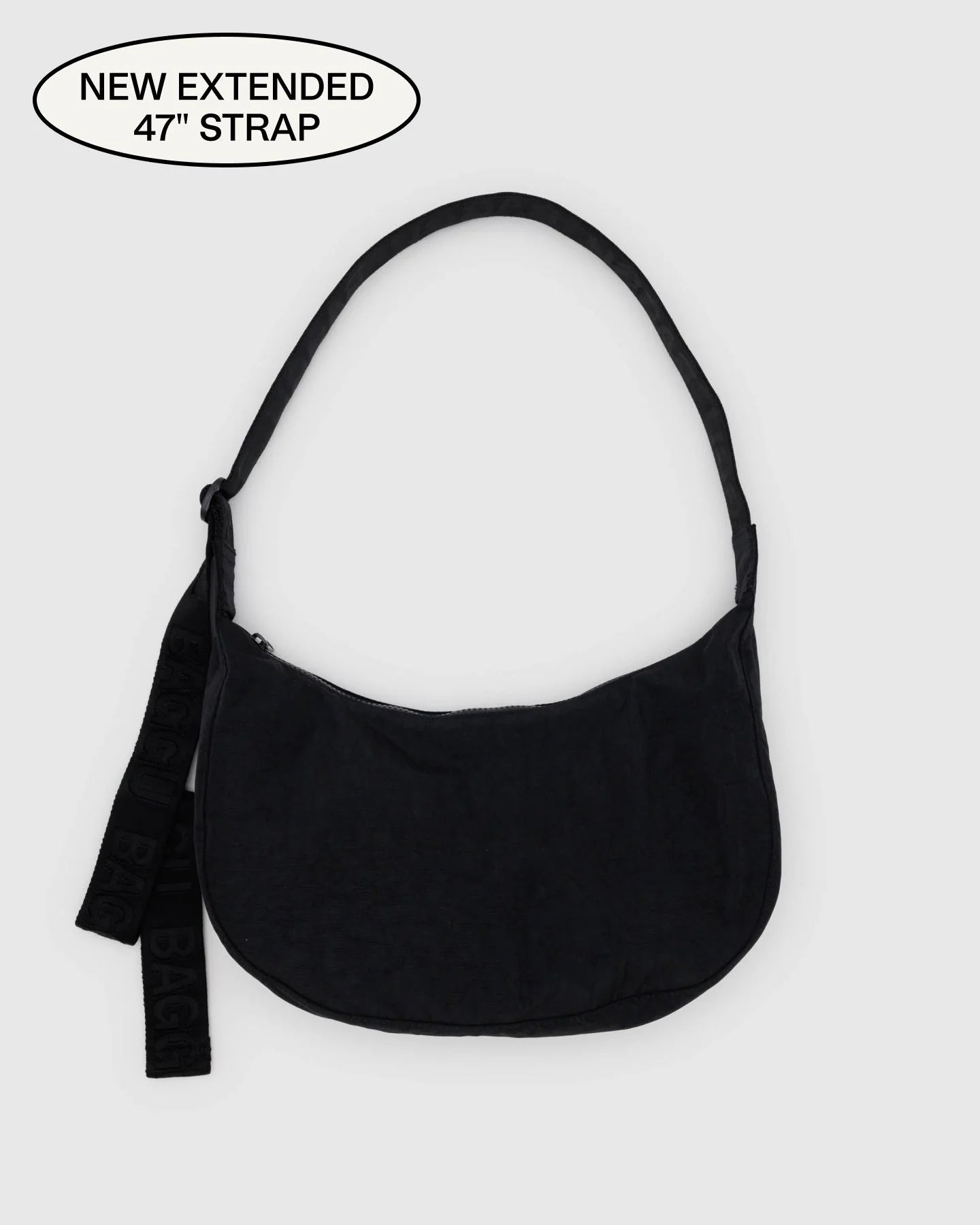 BAGGU Medium Nylon Crescent Bag - Black