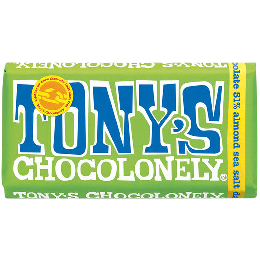 Tony's Chocolonely Dark Chocolate Almond Sea Salt 180g chocolate TONY'S CHOCOLONELY   