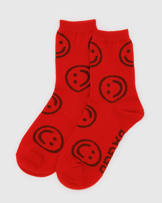 BAGGU Crew Sock - Red Happy Socks Baggu   