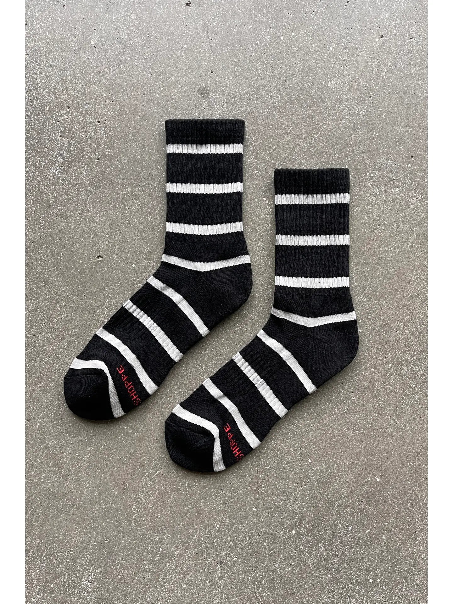 Le Bon Shoppe - Striped Boyfriend Socks - Black Stripe