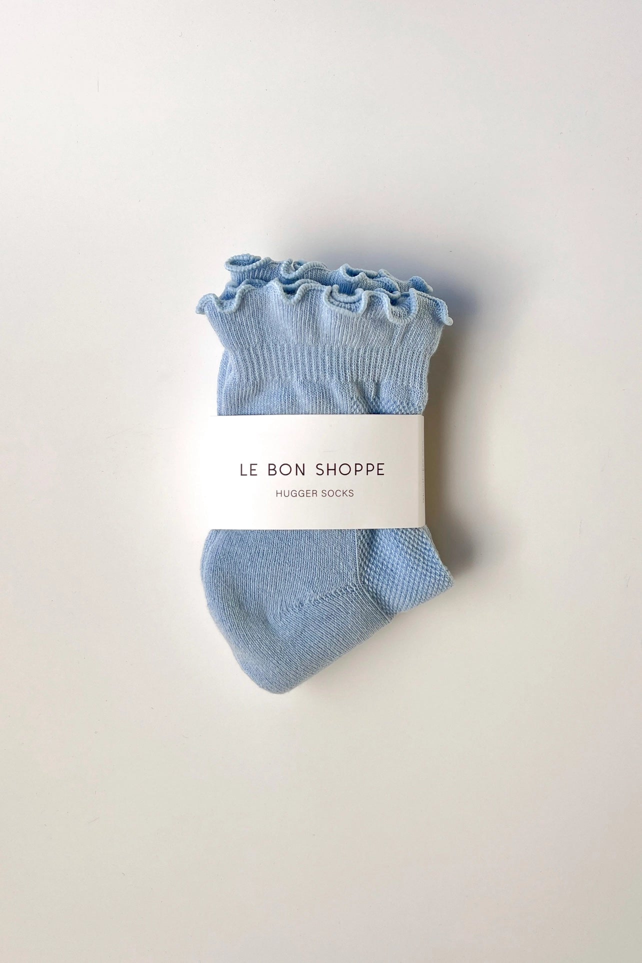 LE BON SHOPPE - Ruffled Hugger Crew Socks - Periwinkle / Red
