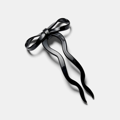 CHUNKS Large Bow Hairpin in Black