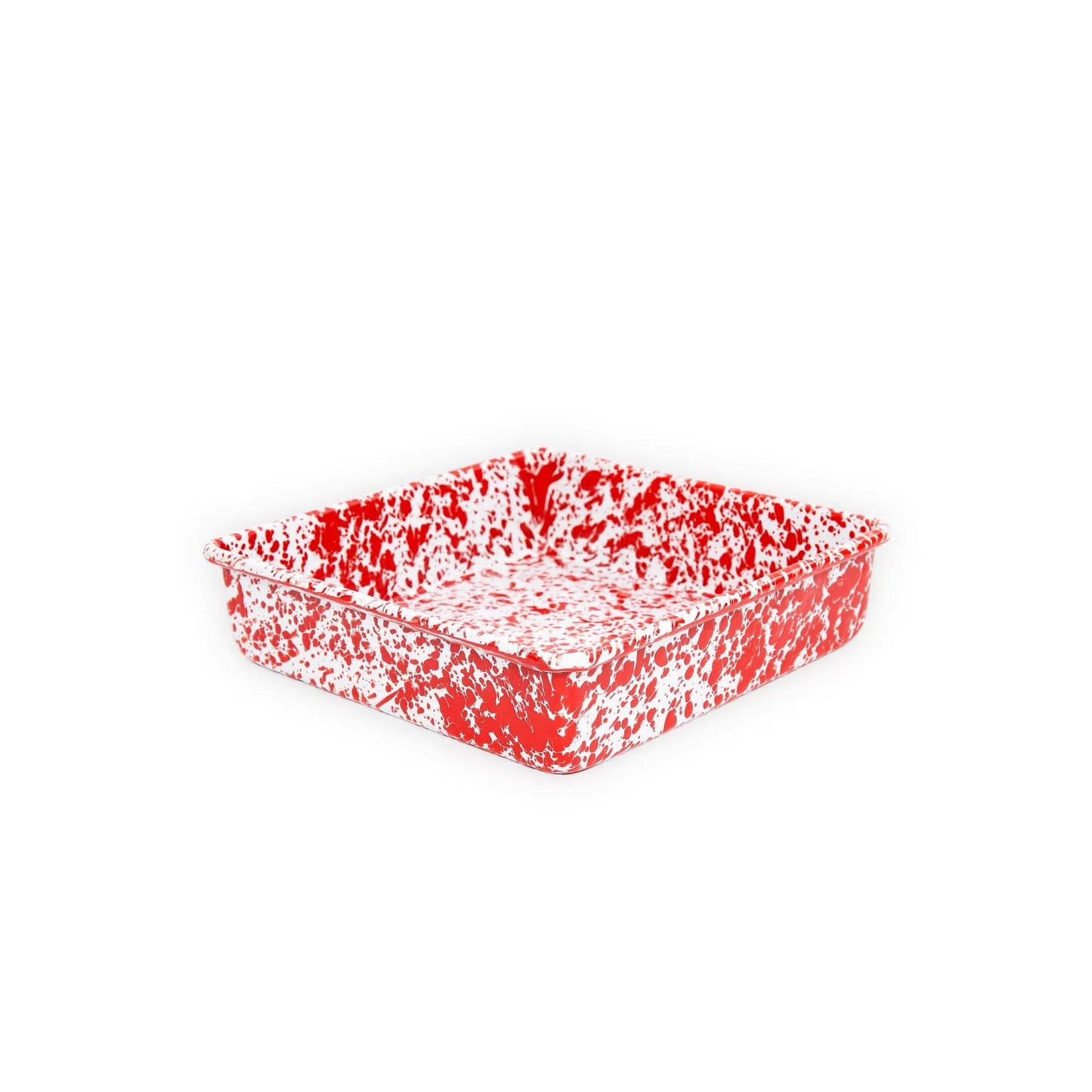 Crow Canyon Home - Splatter Enamelware Square Brownie Pan  Crow Canyon Home Red Splatter  