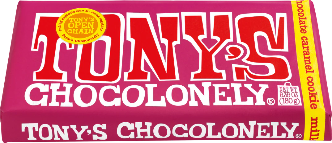 Tony's Chocolonely Milk Chocolate Caramel Cookie Bar