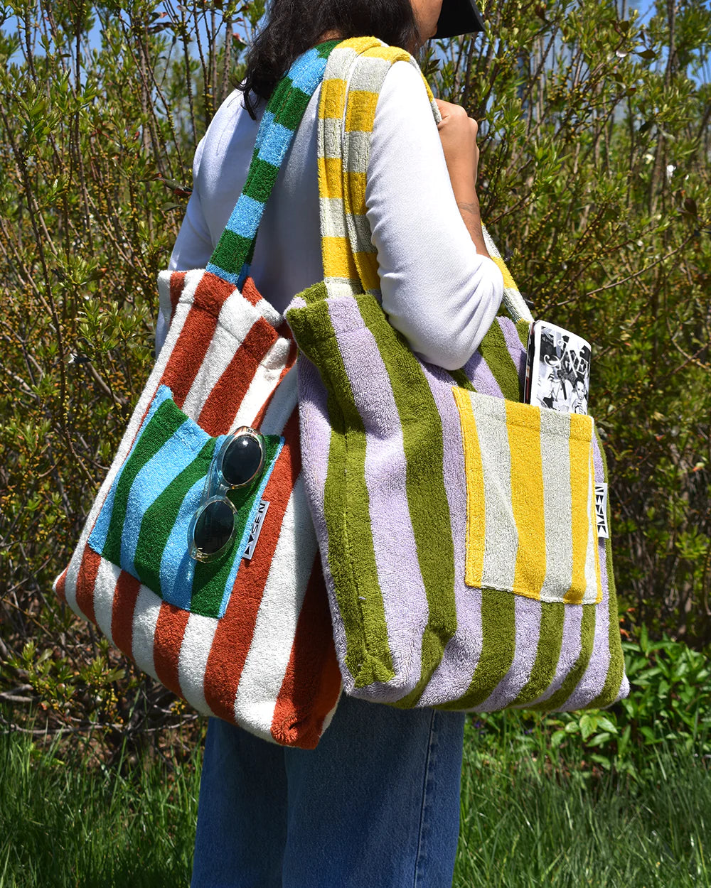 DUSEN DUSEN Terrycloth Tote Bag | Sea Stripe