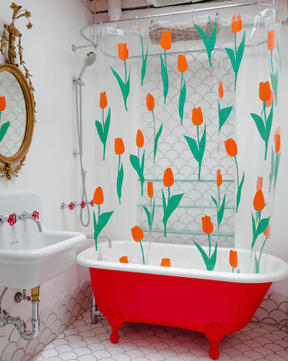 DUSEN DUSEN Shower Curtain | Red Tulip  Preston Apothecary   