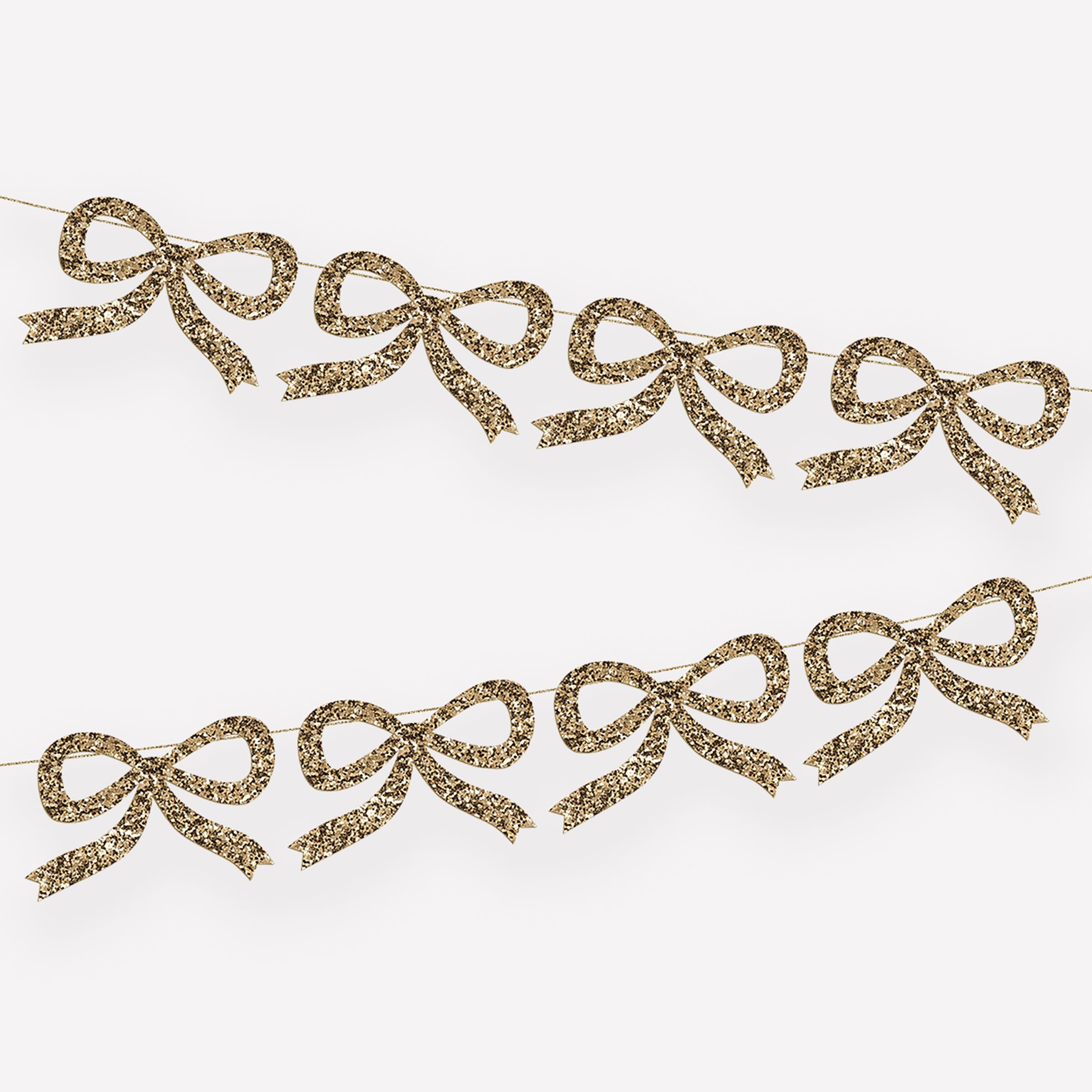 MERI MERI - Gold Glitter Bow Garland