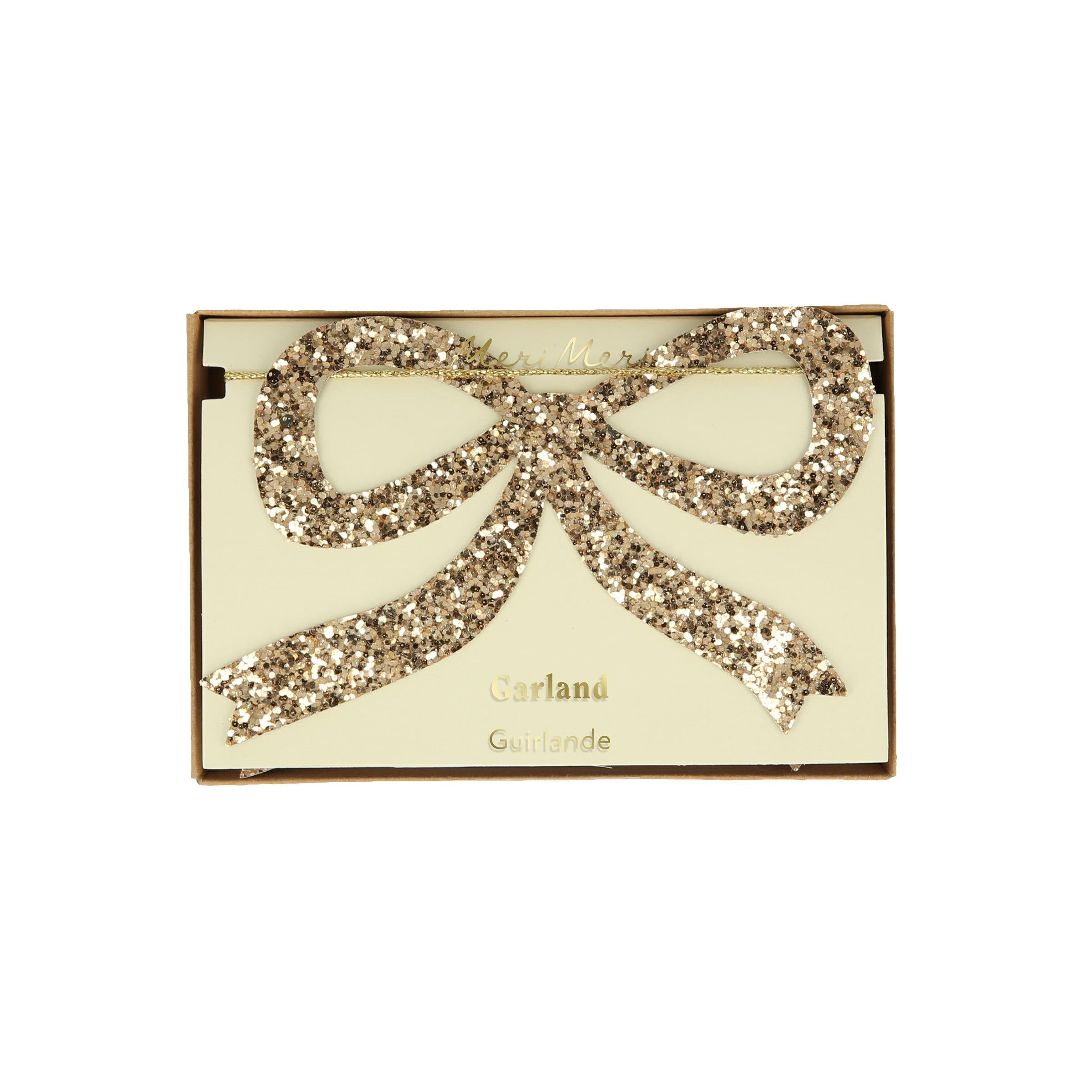 MERI MERI - Gold Glitter Bow Garland