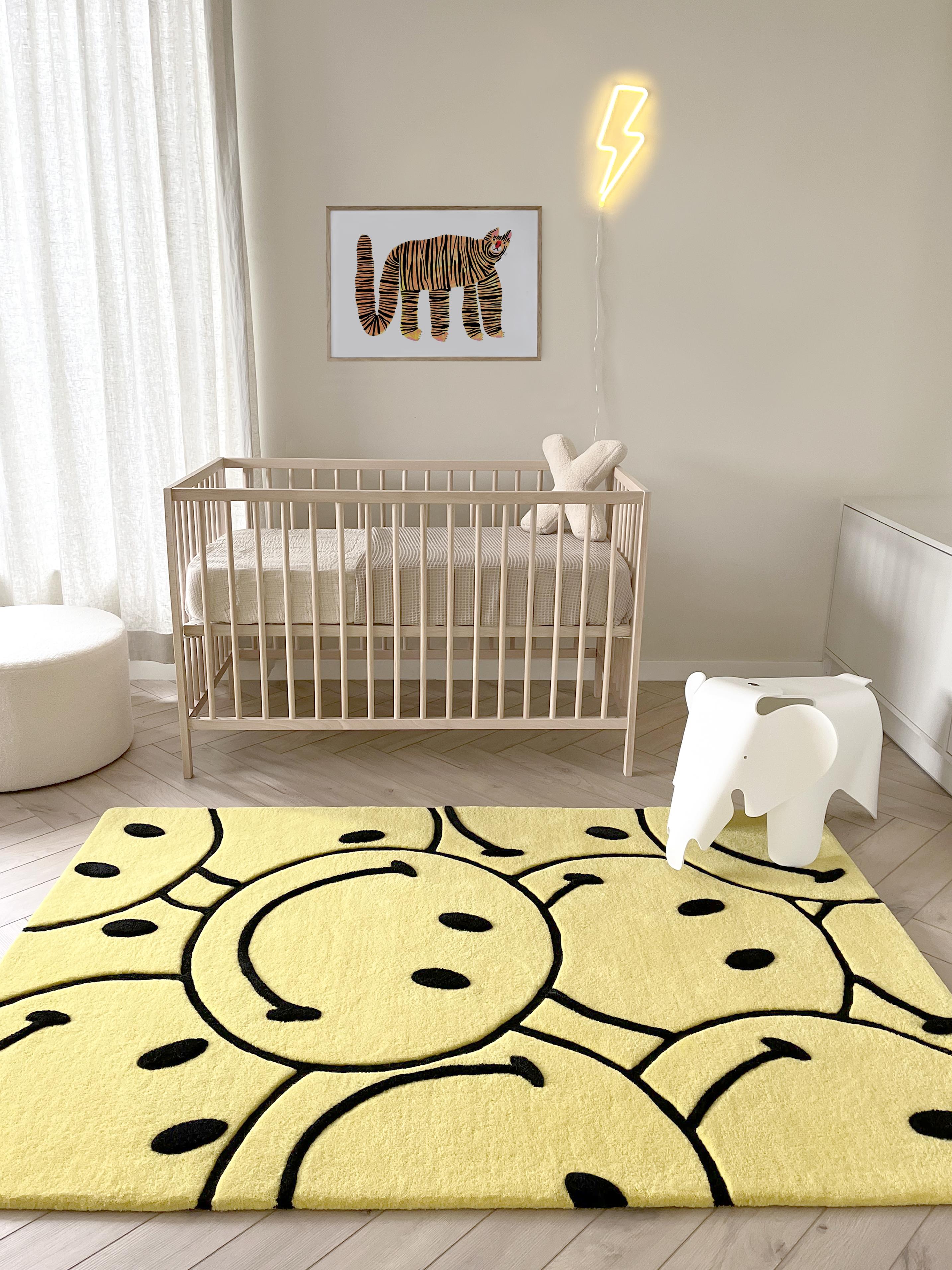 MAISON DEUX - Smiley Rectangle Rug | Yellow
