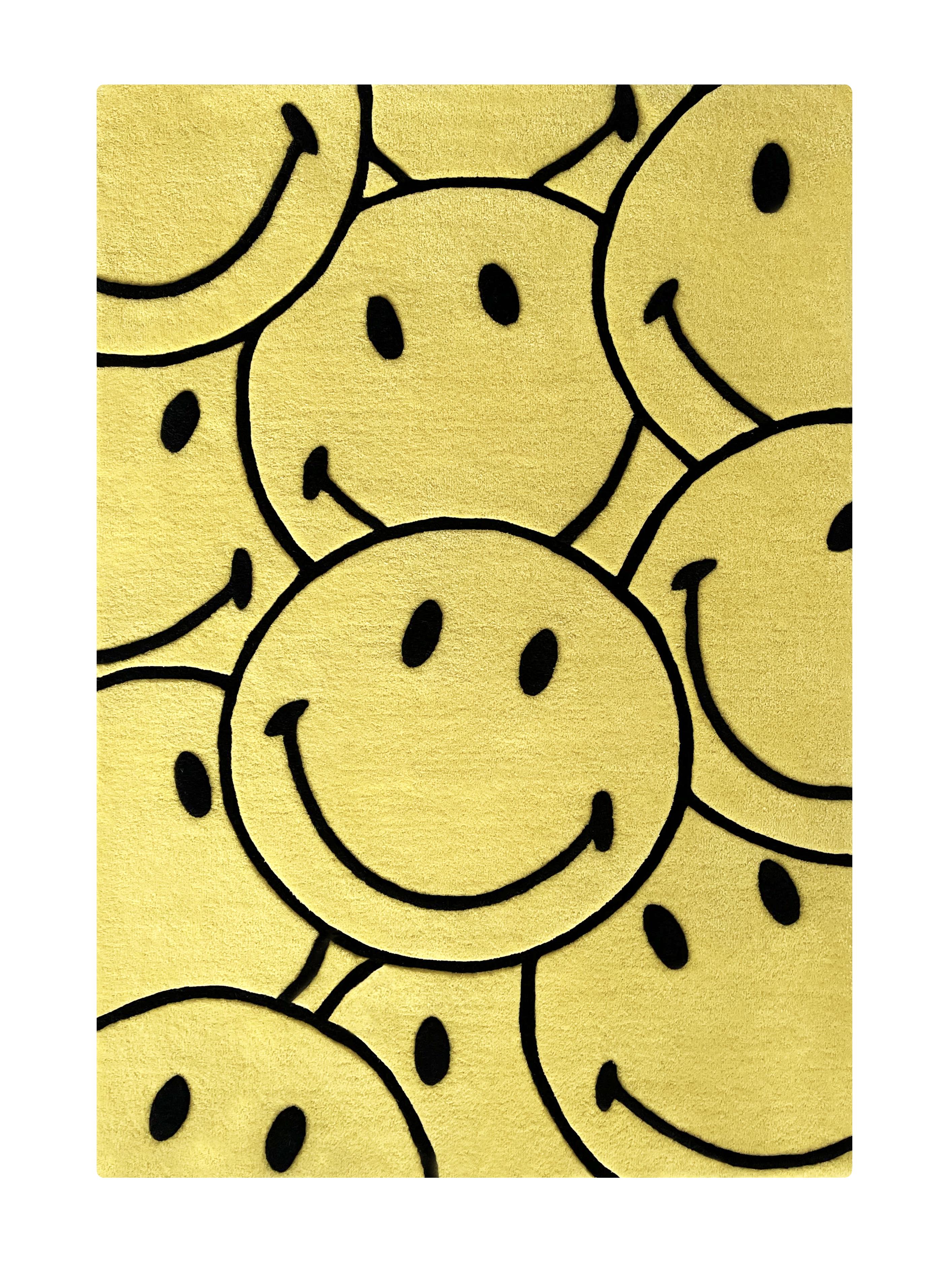 MAISON DEUX - Smiley Rectangle Rug | Yellow