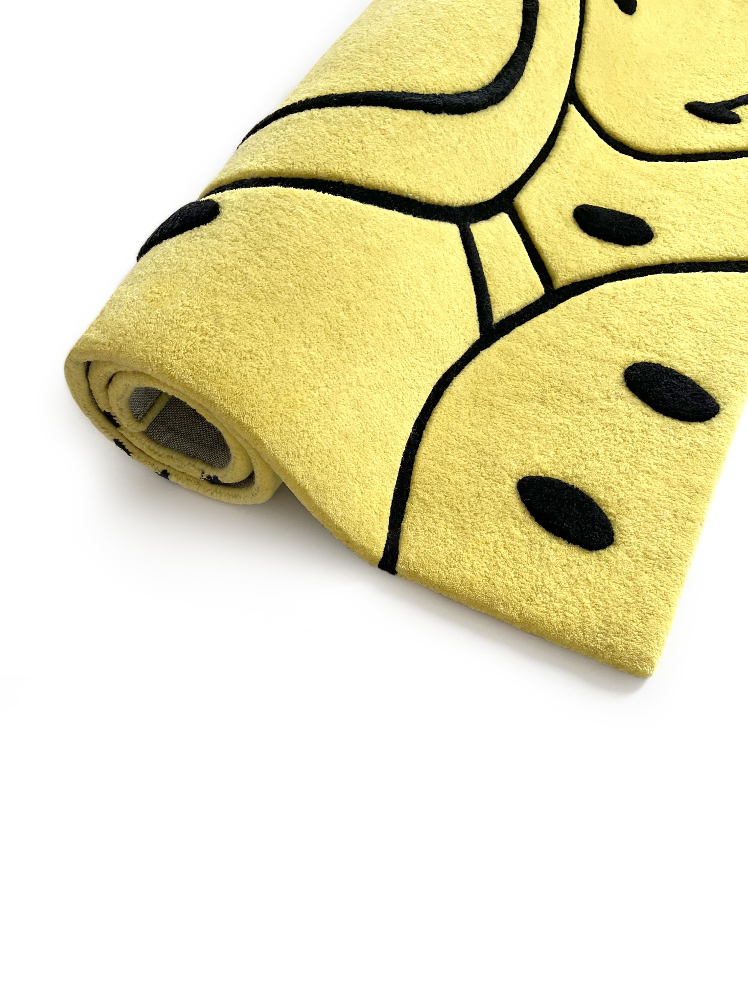 MAISON DEUX - Smiley Rectangle Rug | Yellow