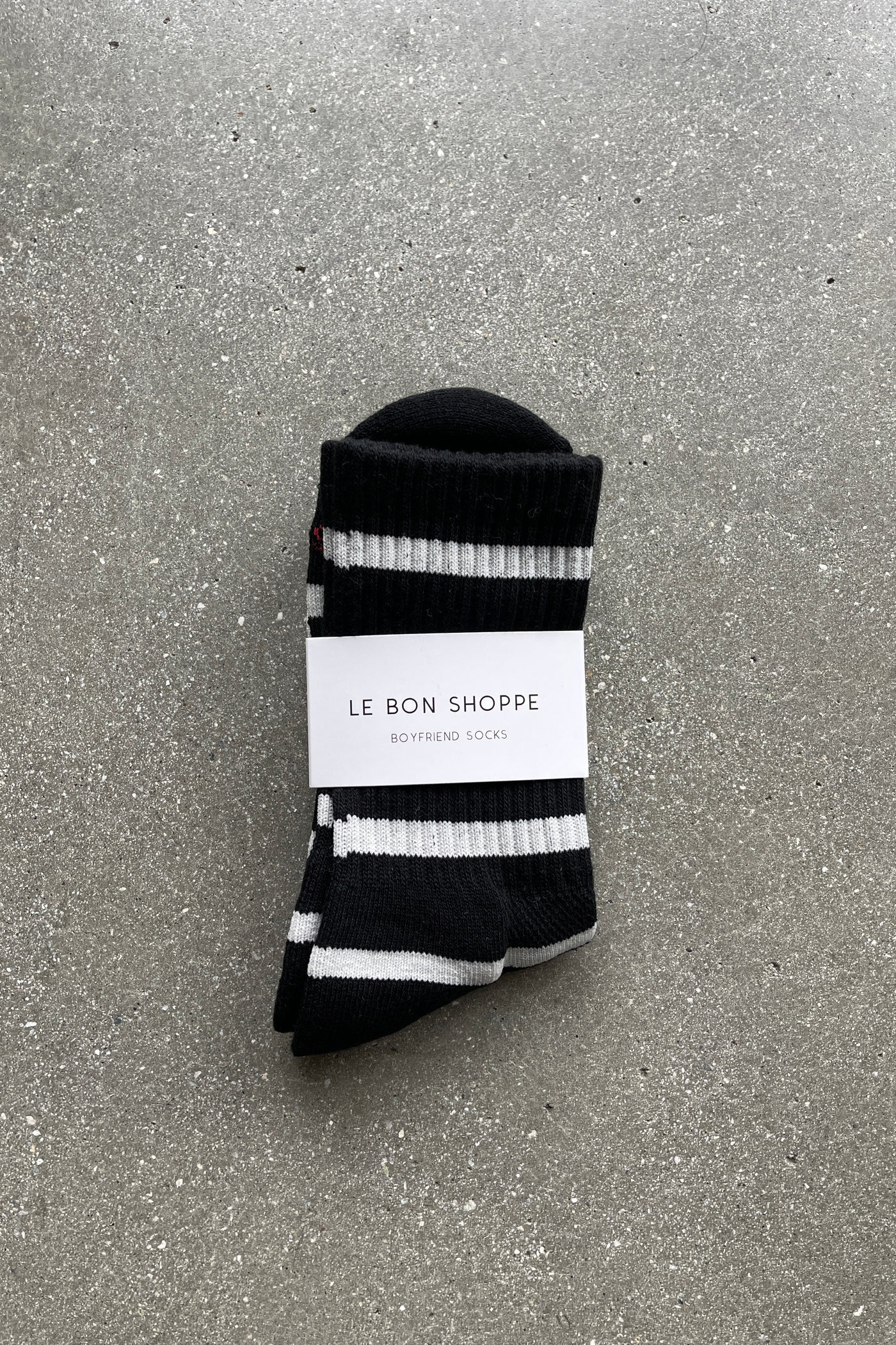 Le Bon Shoppe - Striped Boyfriend Socks - Black Stripe