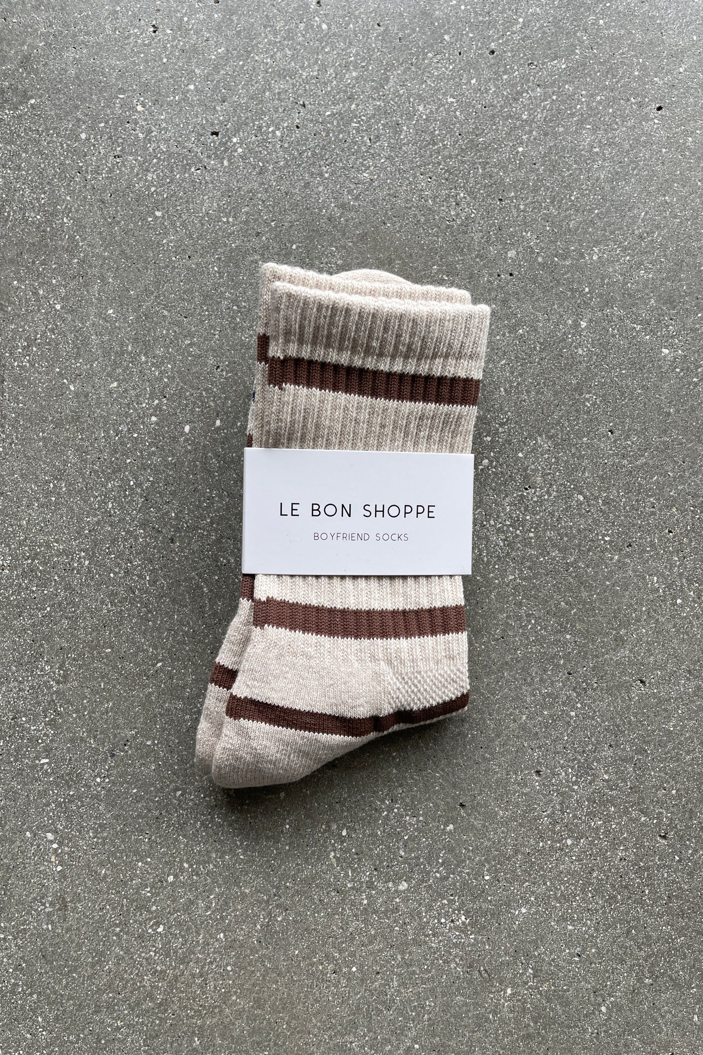 Le Bon Shoppe - Striped Boyfriend Socks - Flax Stripe