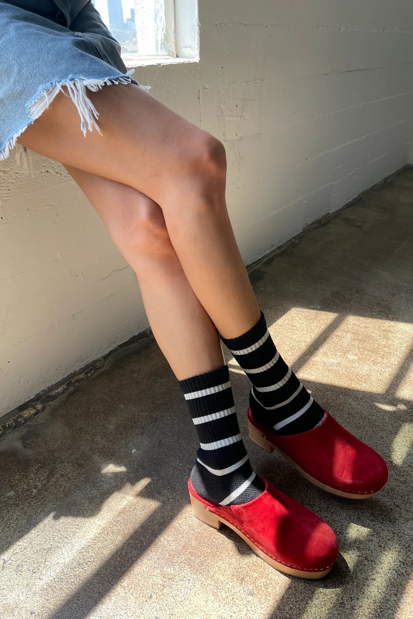 Le Bon Shoppe - Striped Boyfriend Socks - Black Stripe